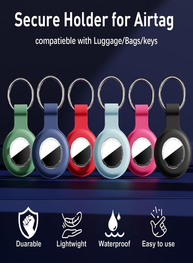 Linsaner [4 Pack] for Airtag Holder Waterproof Case for Air Tags with Keychain,Shockproof GPS Cover [Anti-Scratch] [PC+Silicone] for Apple Tracker Item Tag Finders Accessories, Black/White/Blue/Red - Image 5